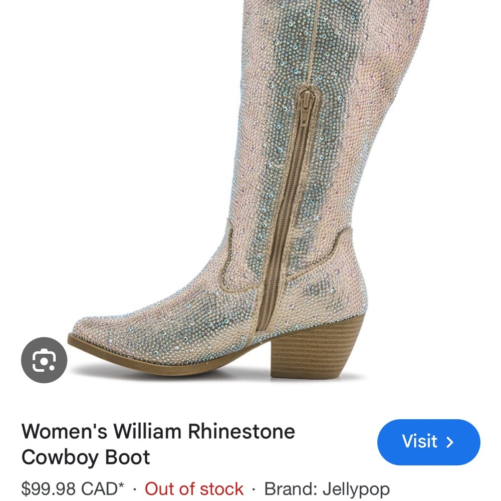 Jellypop Women's Sparkling Rhinestone Boots - Silver and Tan